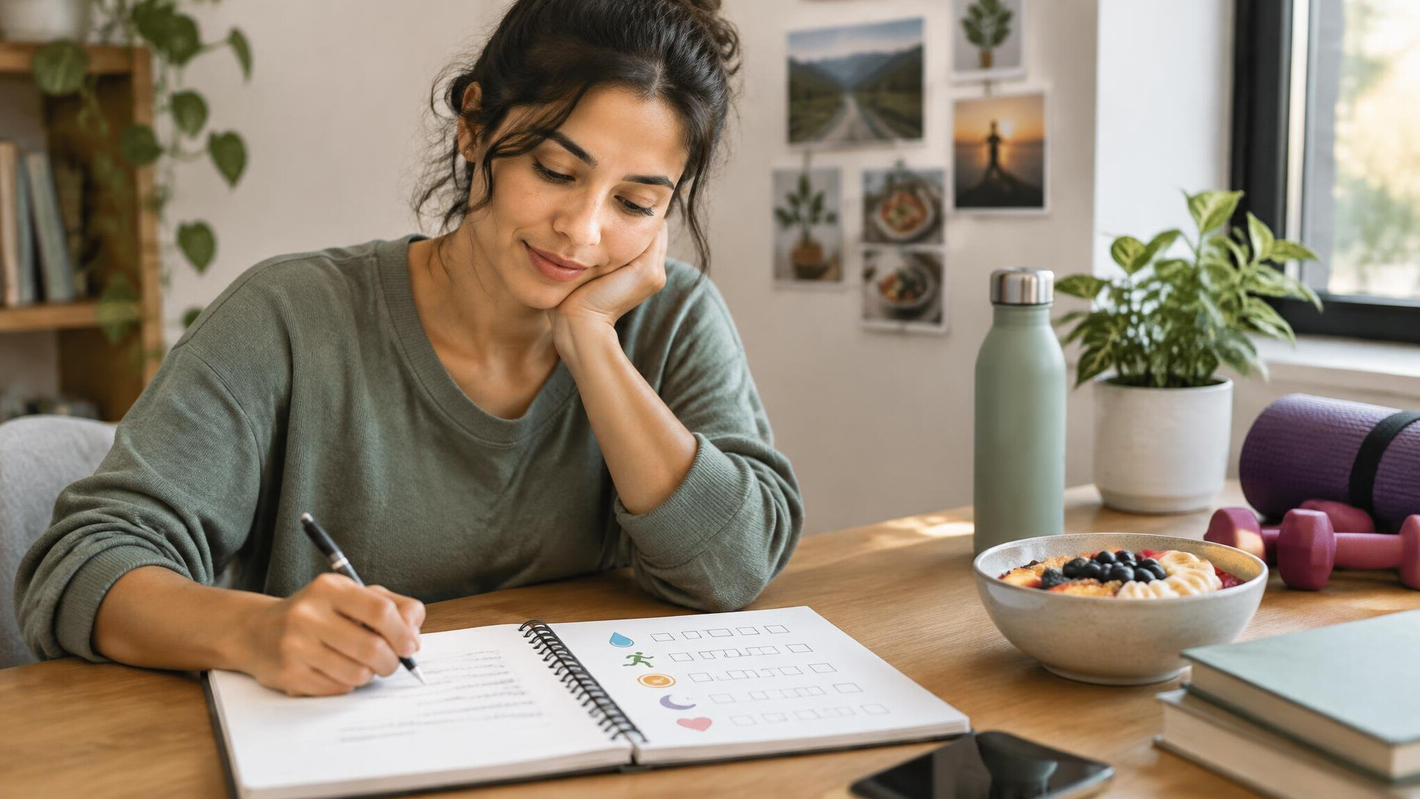 woman reflecting on daily habits