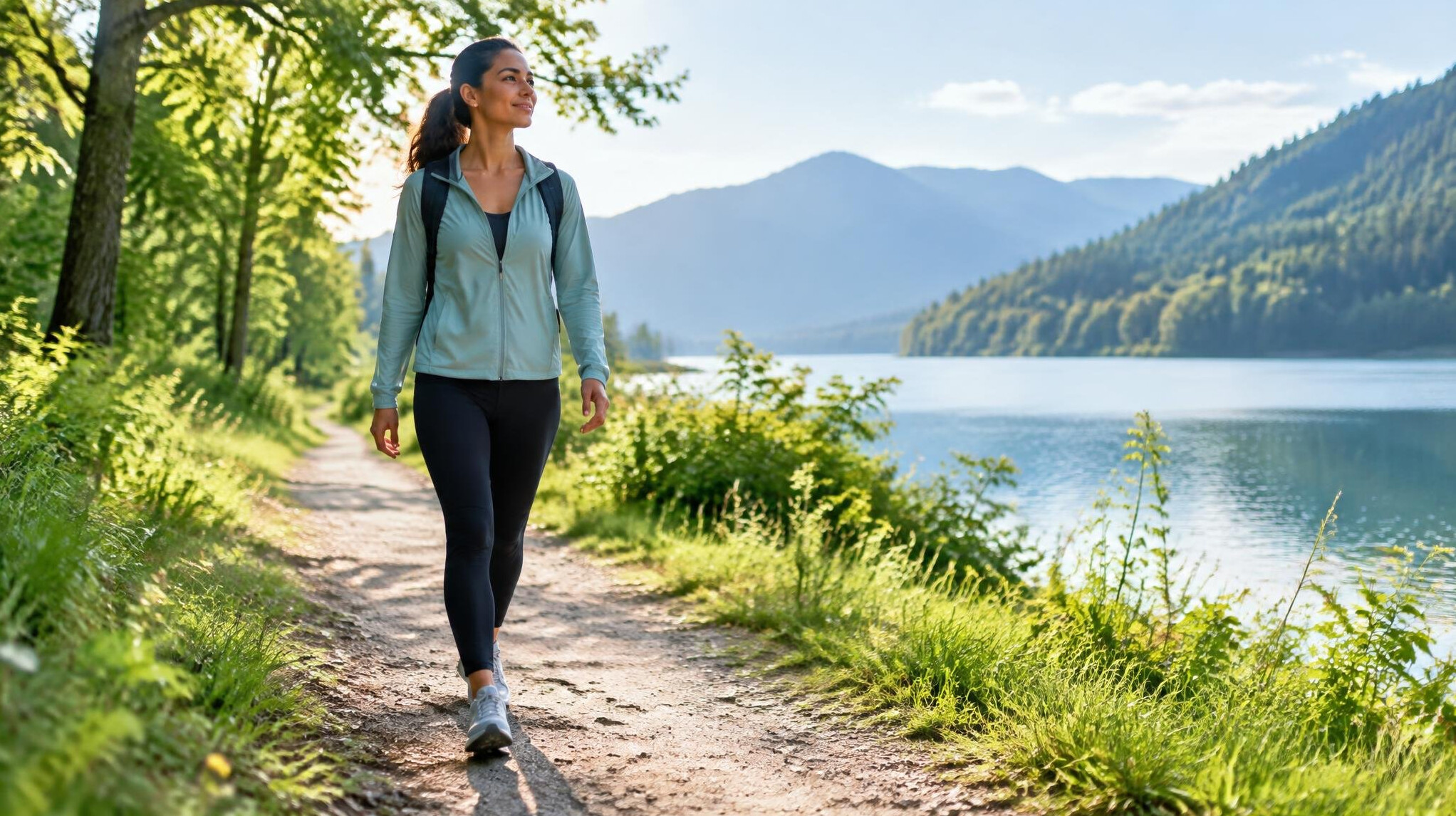 person walking in nature